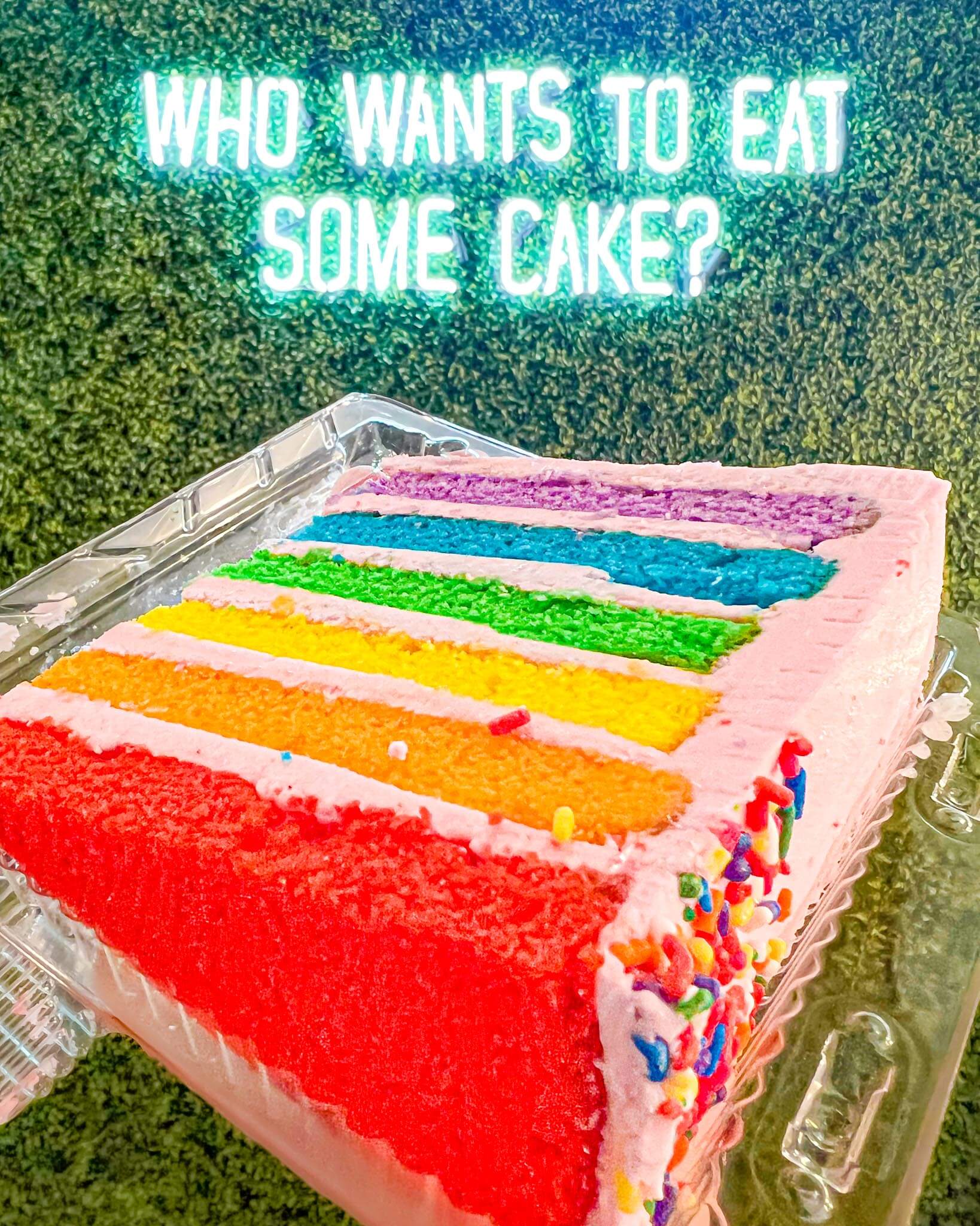 Carlo's Bakery Birthday Strawberry Rainbow Cake Slice