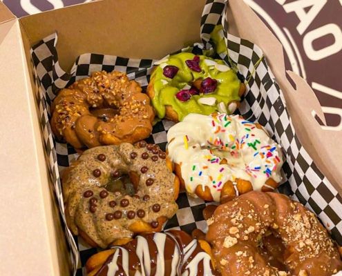 Cacao 70 churro donuts at Toronto’s Distillery District location