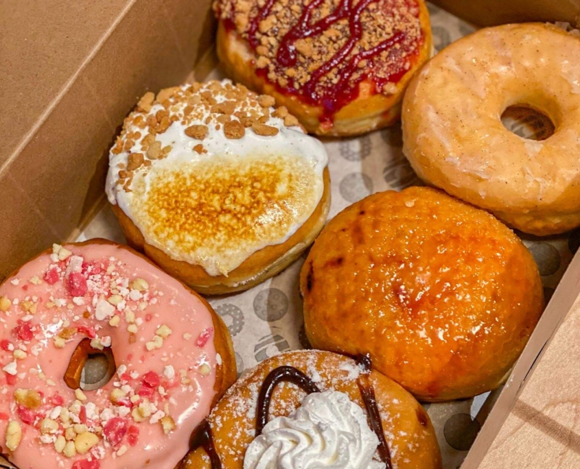 Tim Hortons box of six dream donuts at urban location in Toronto