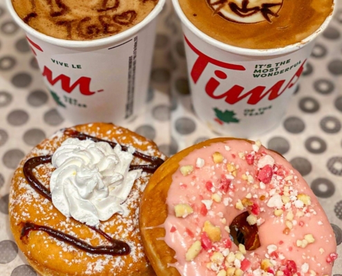 Tim Hortons dream donuts and latte art at new urban location in Toronto