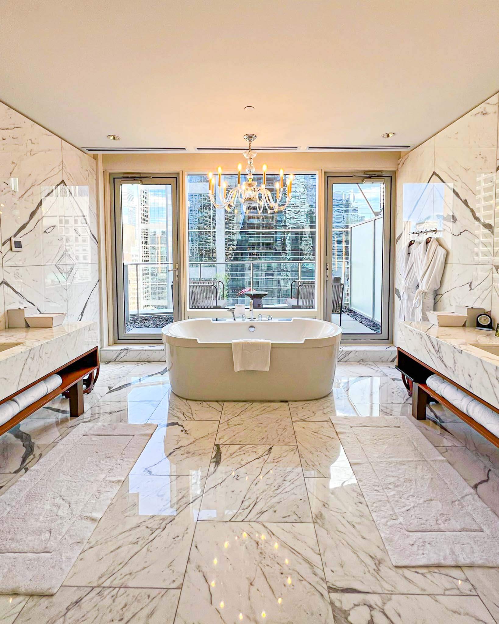 Shangri-La Toronto Luxury Suite Marble Bathroom Bathtub